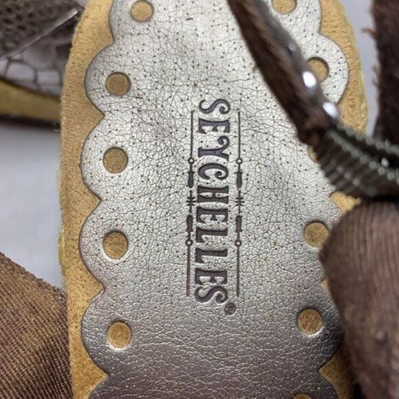 Seychelles Metallic Snake Skin Espadrille Wedges size 10 - Picture 8 of 10